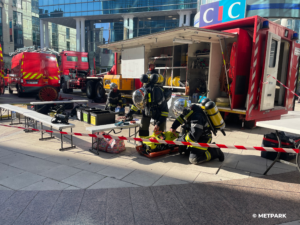 Intervention de pompiers Cité Mondiale METPARK