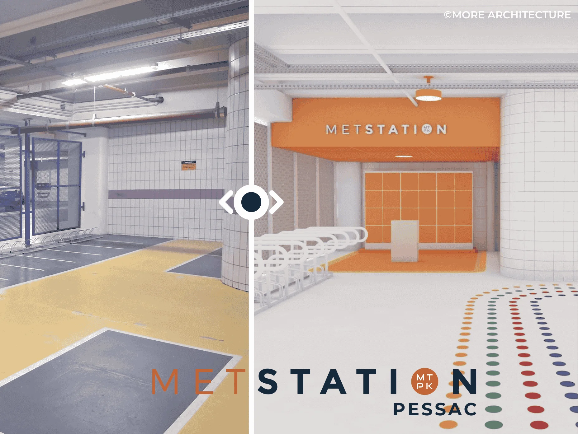 Avant/aprés METSTATION - espace vélo - METPARK Bordeaux